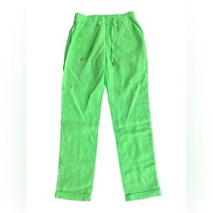 Lilly Pulitzer Taron Linen Pants Lime Zest